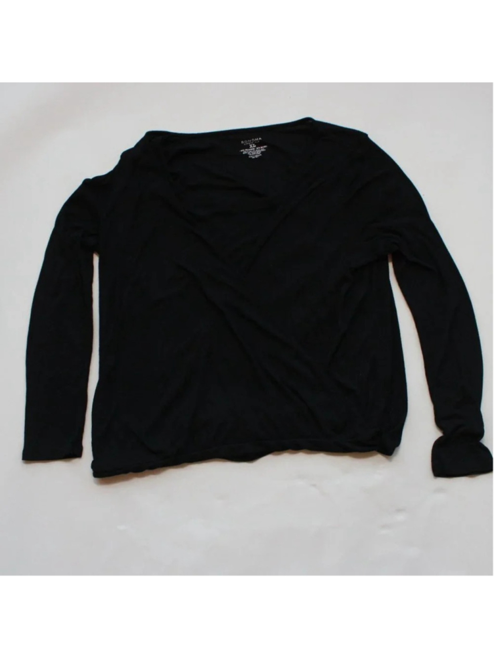 Sonoma Faux Wrap Black Top